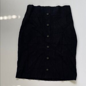 Elegant Black Button-Front Skirt
